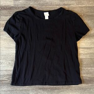H&M Black Fitted Short Sleeve T-Shirt